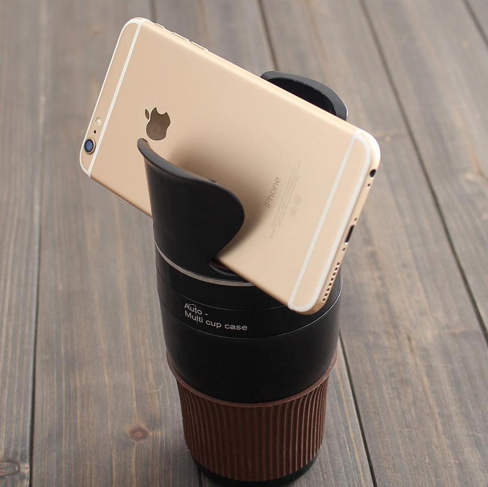 Universal Rotating Car Cup Holder — Compact ABS Bottle & Drink Holder