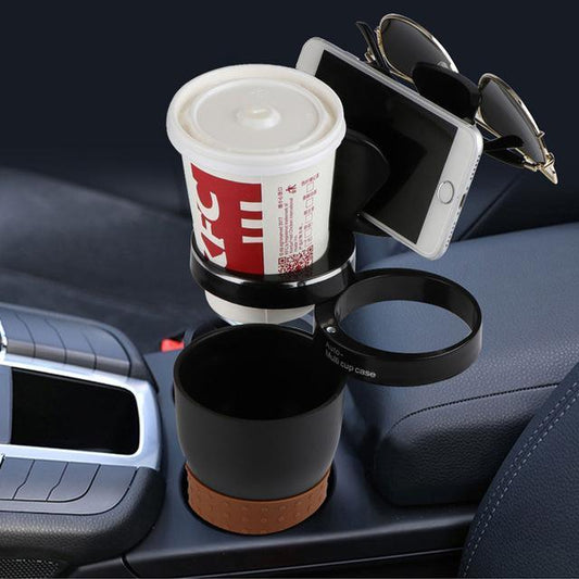 Universal Rotating Car Cup Holder — Compact ABS Bottle & Drink Holder